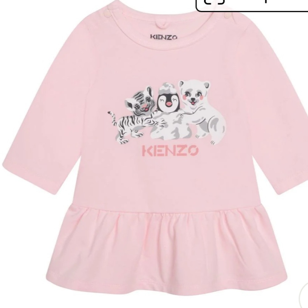 NEW KENZO PINK COTTON DRESS SIZE:9 months